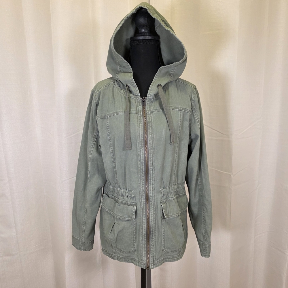 Maurices Olive Green Utility Jacket Size M Hooded Cargo